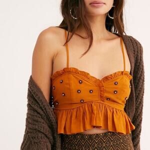 Free People Intimately On a Star Embellished‎ Crop Top Women’s Size Small